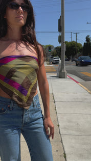 Olive + Purple Geo Scarf