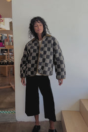 All Over Check Sherpa Jacket