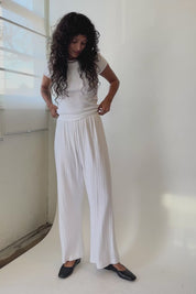 Powder Pointelle Simple Crop Pant