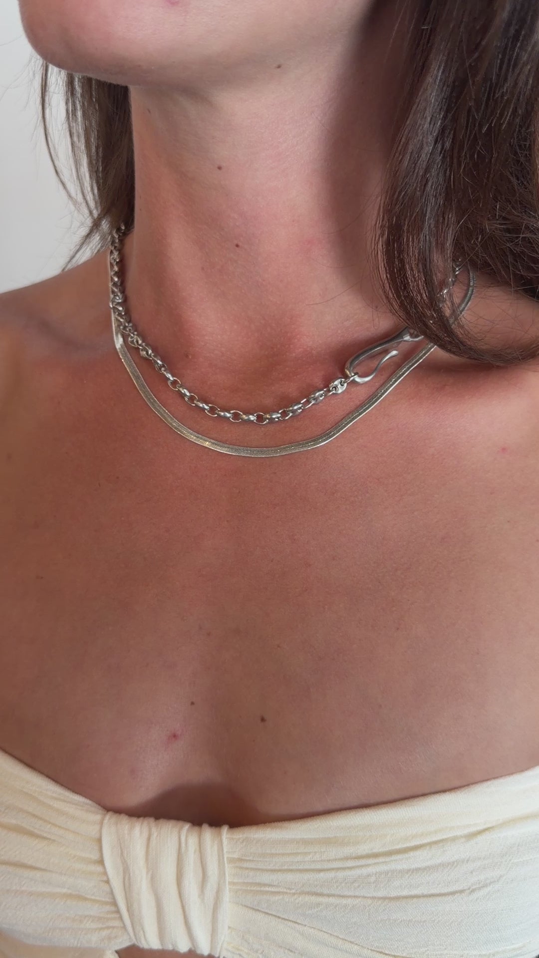 Silver Thick Herringbone Chain