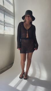 Black Crochet Melody Top