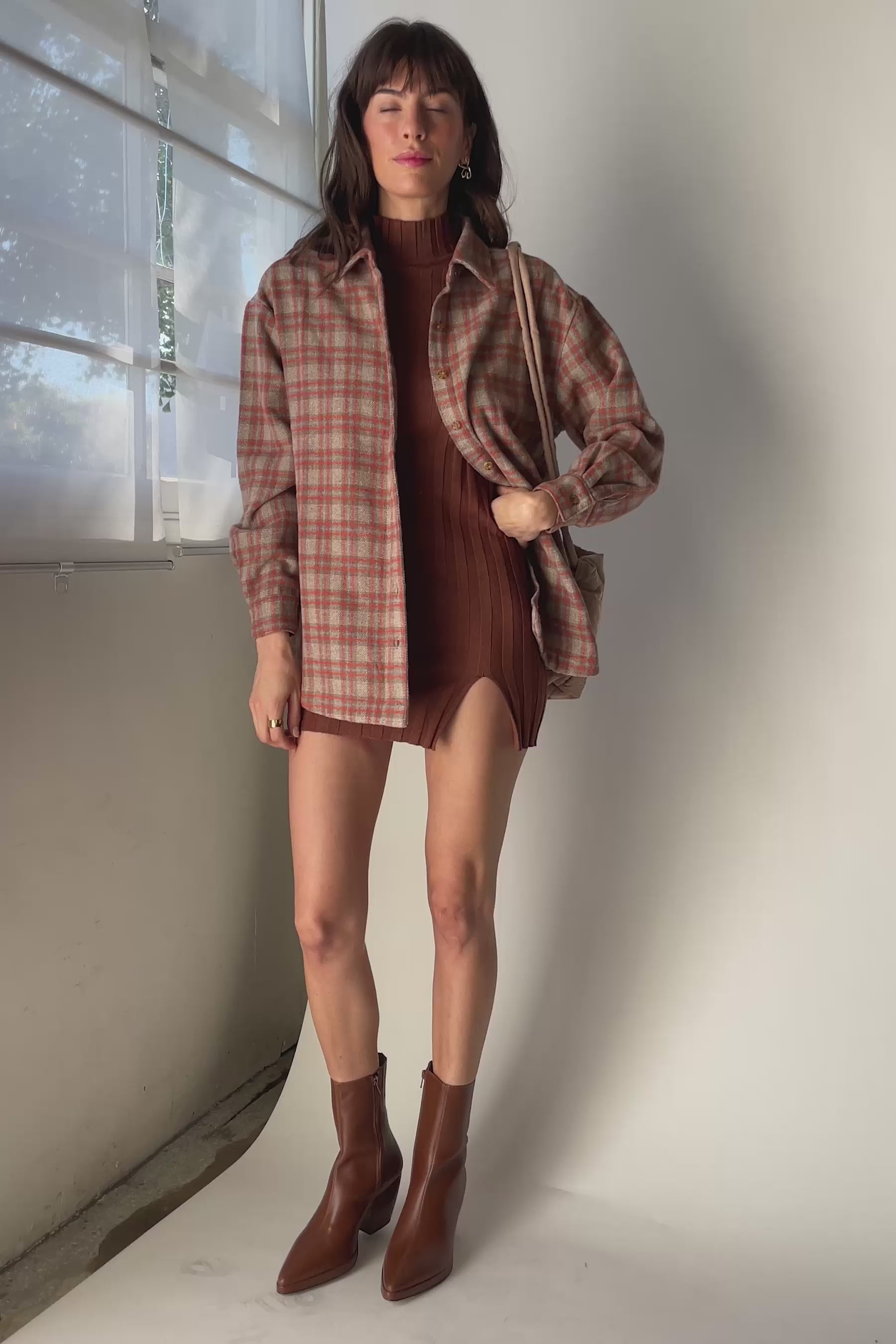 Orange Flannel Oversized Shirt