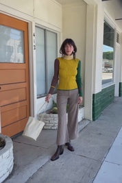 Khaki Gingham Sailor Pant