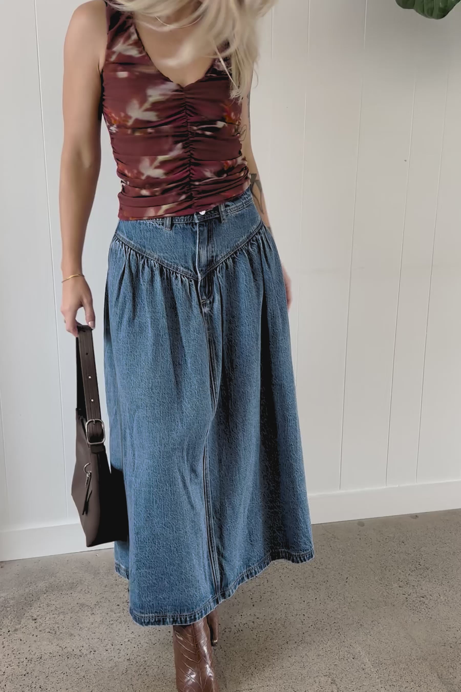 Brown Leather Mini Shoulder Bag