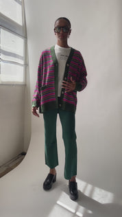 Hunter Green Knit Pintuck Pant