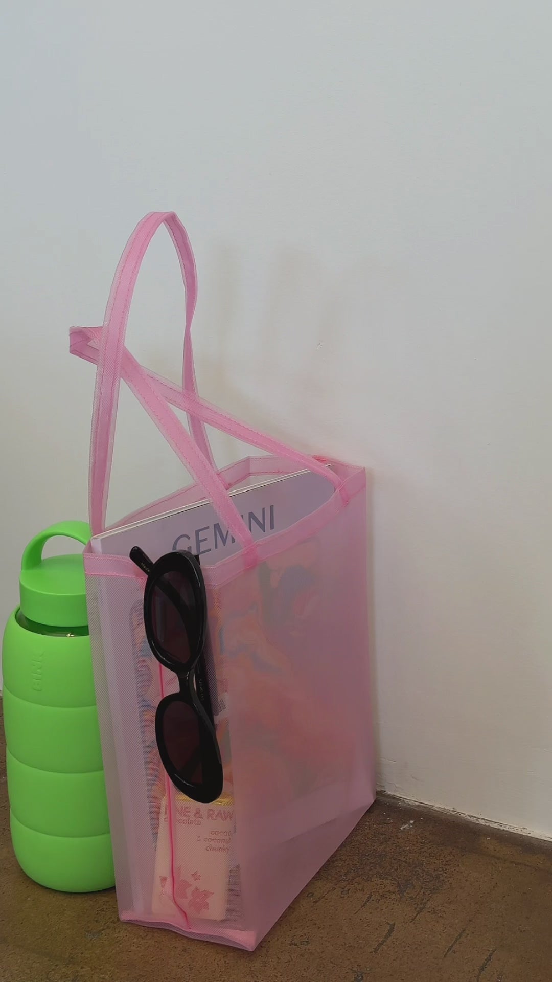 Black Mesh Zip Tote