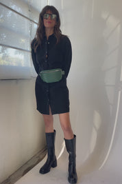 Parsley Ribbed Belt Bag