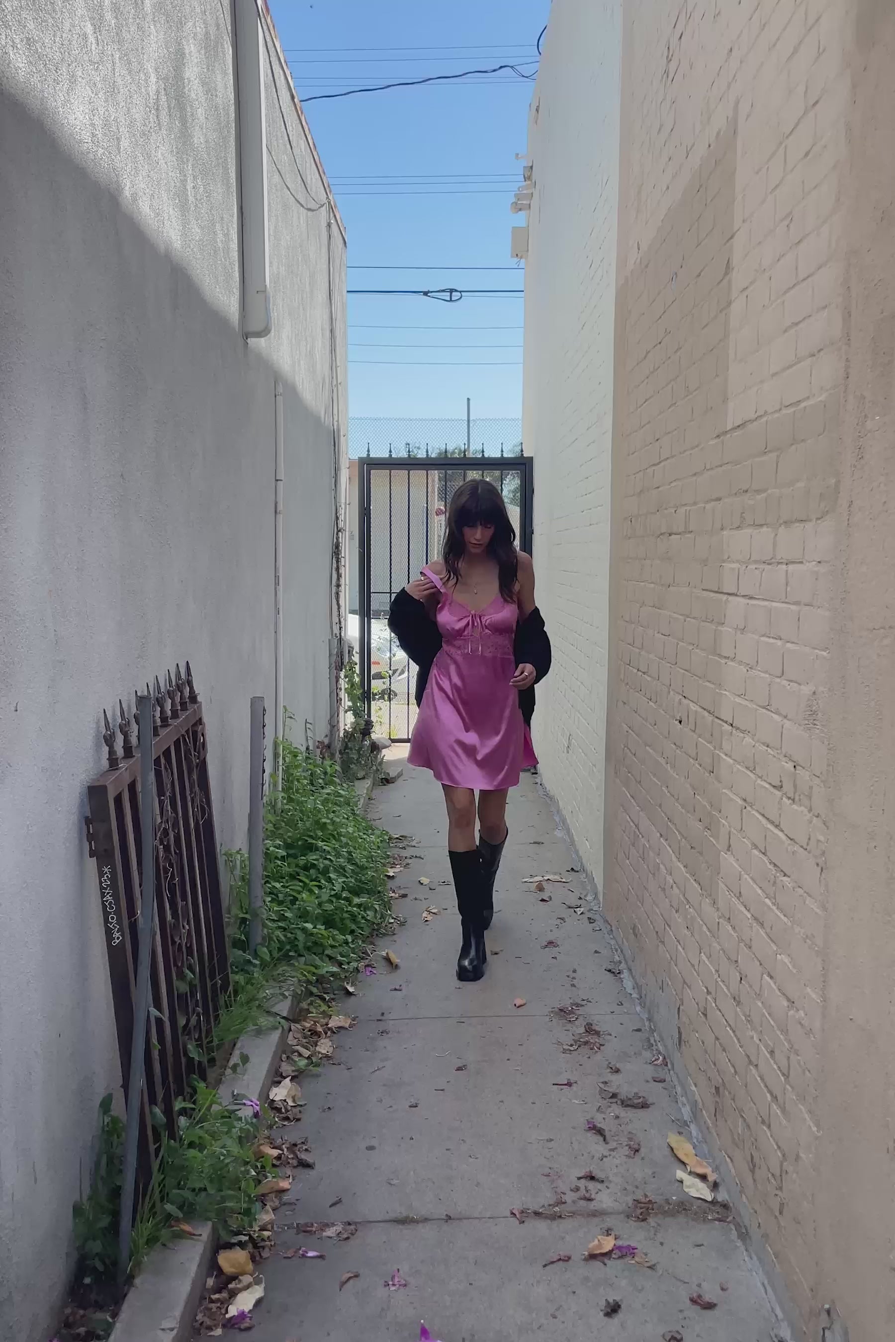 Pink Satin Rina Dress