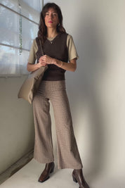 Khaki Gingham Sailor Pant