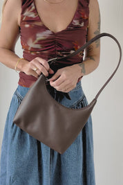 Brown Leather Mini Shoulder Bag