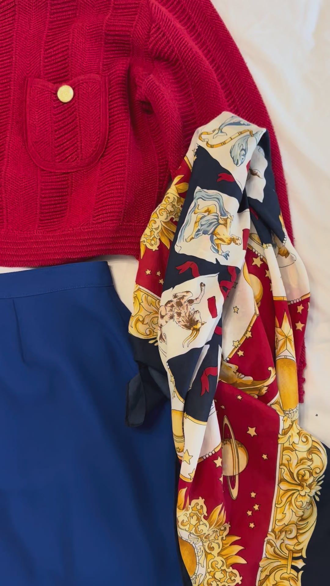 Red Gold Button Cardigan