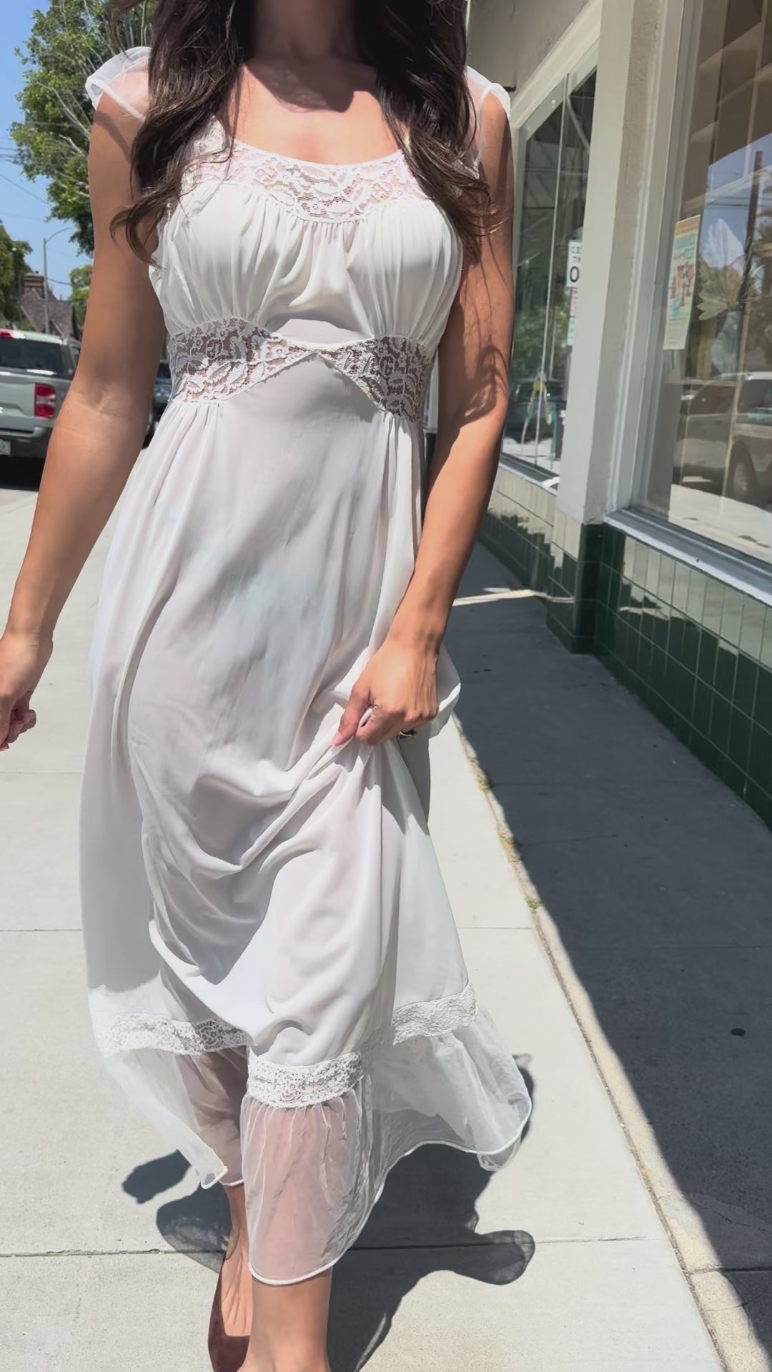 White Ruffle Slip Dress