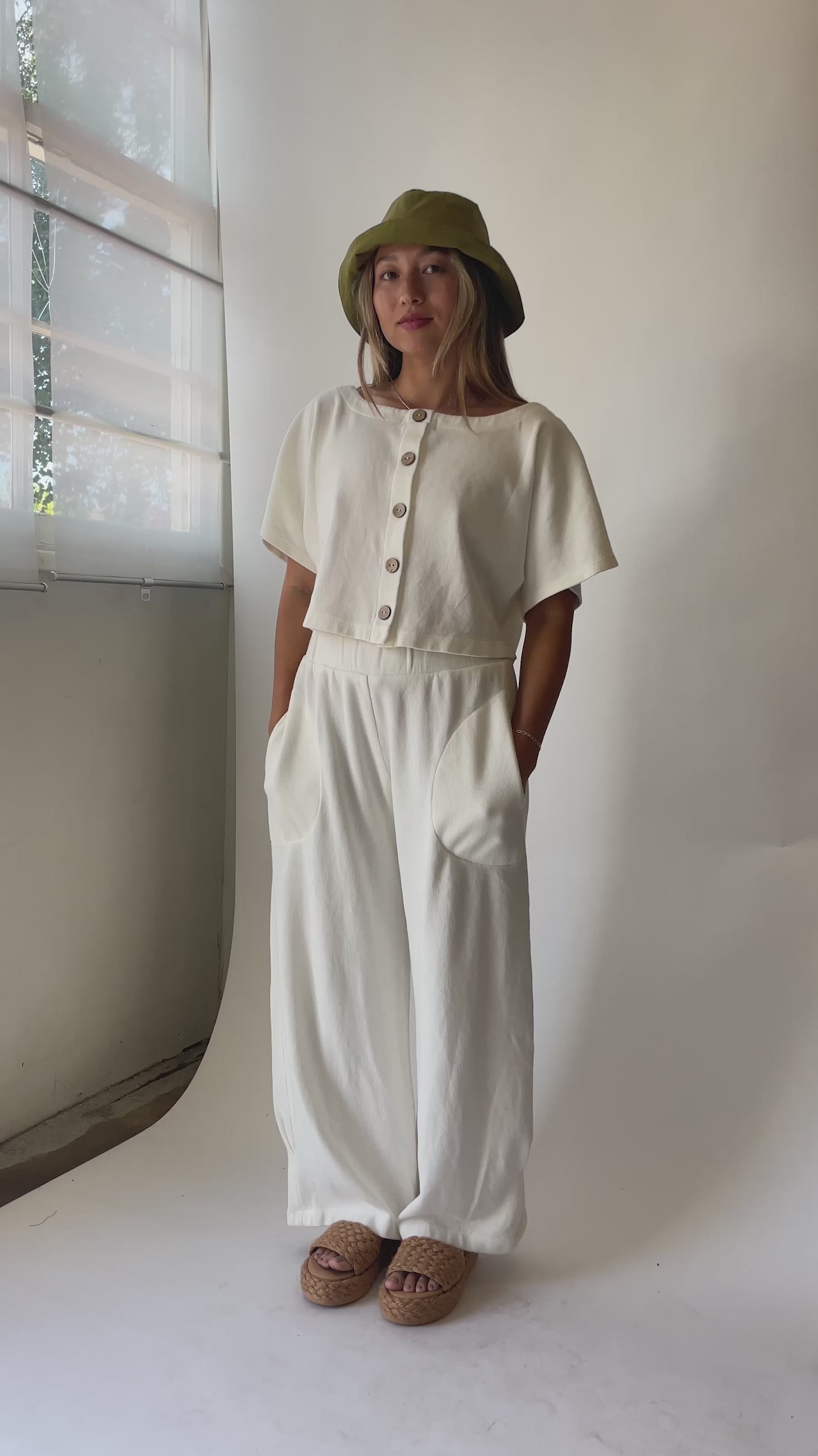 Boucle White Delilah Pant