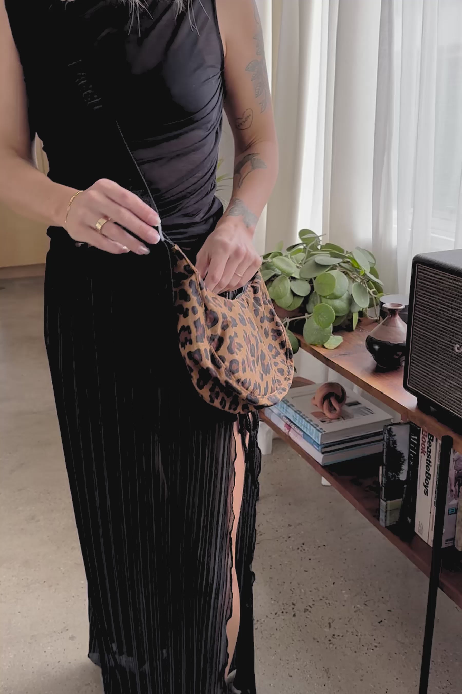 Leopard Small Crescent Bag