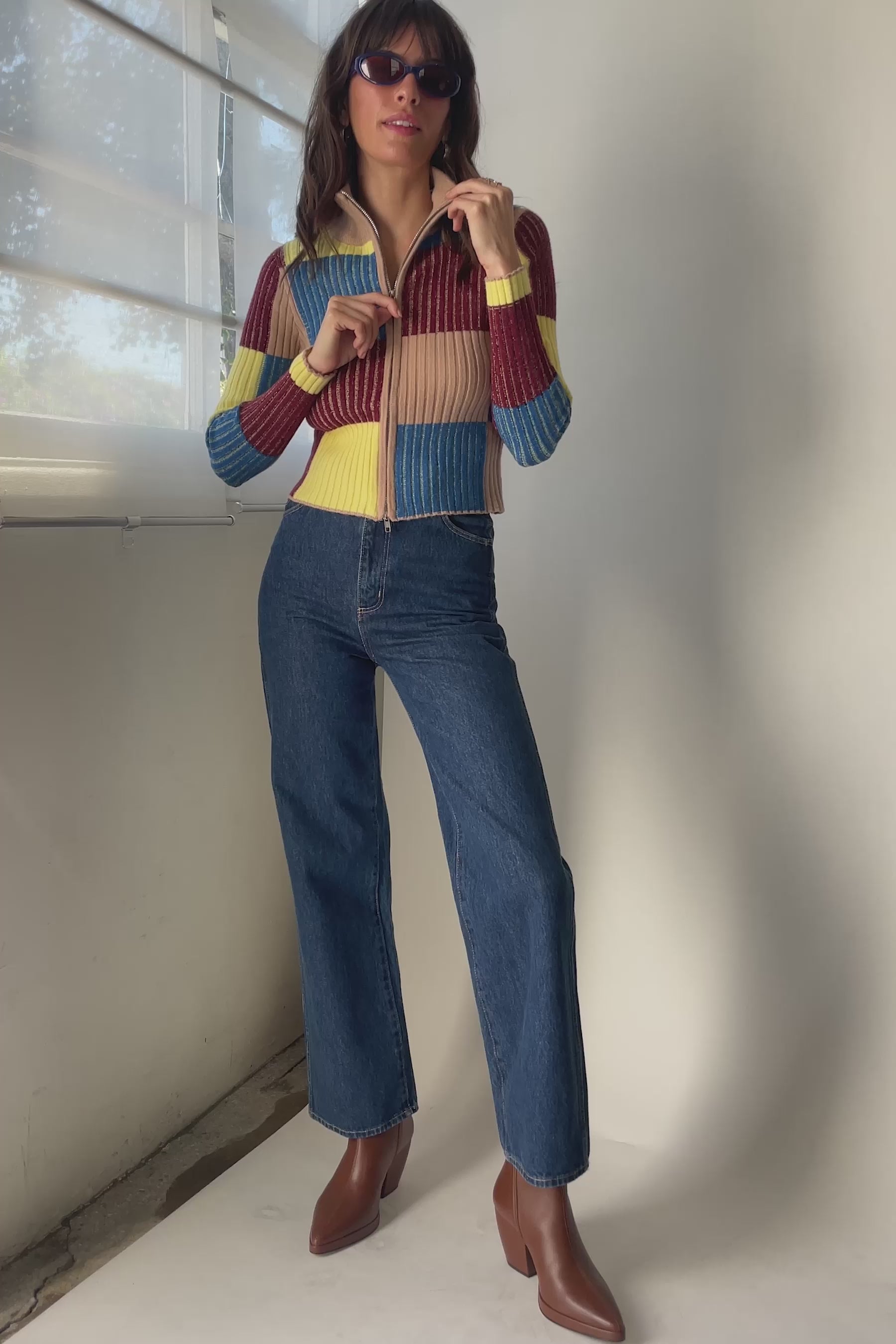Moonstone Sahn Zipper Cardigan