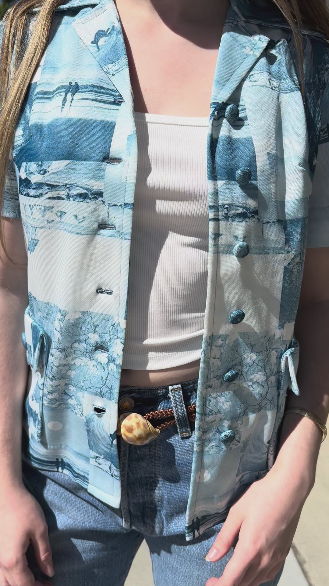 70s Blue Surfer Shirt
