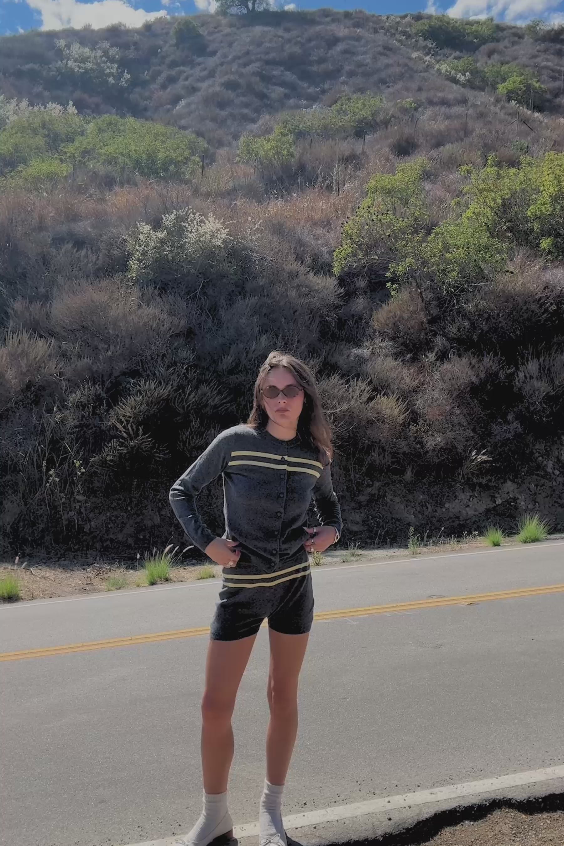 Charcoal Butter Stripe Cardigan