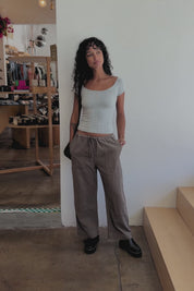 Heather Grey So Soft Pointelle Henley