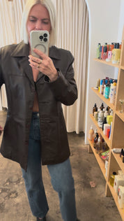 Brown Leather Uniform Jacket