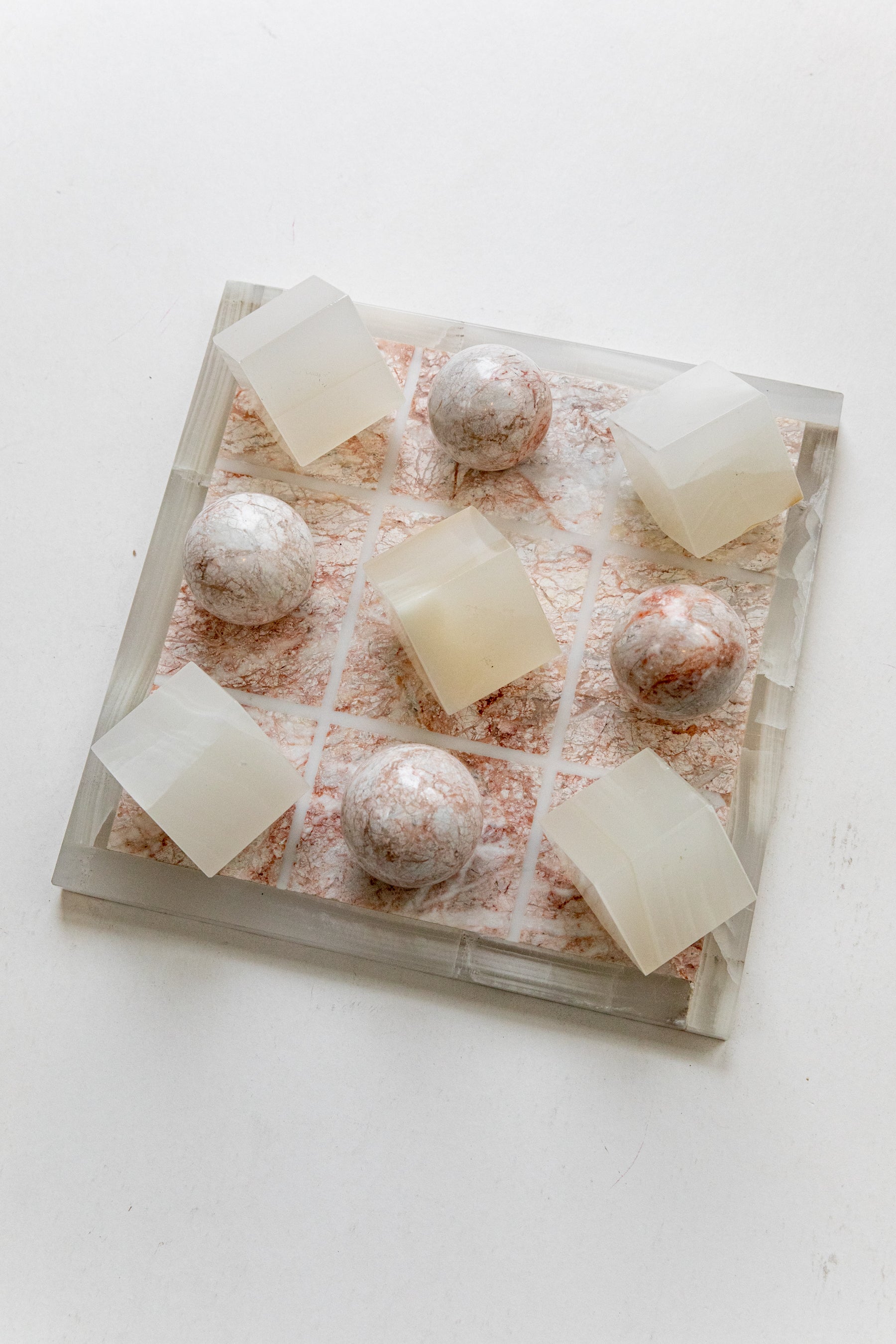 Neutral Stone Tic Tac Toe Set