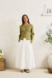 White Solene Ruffle Skirt