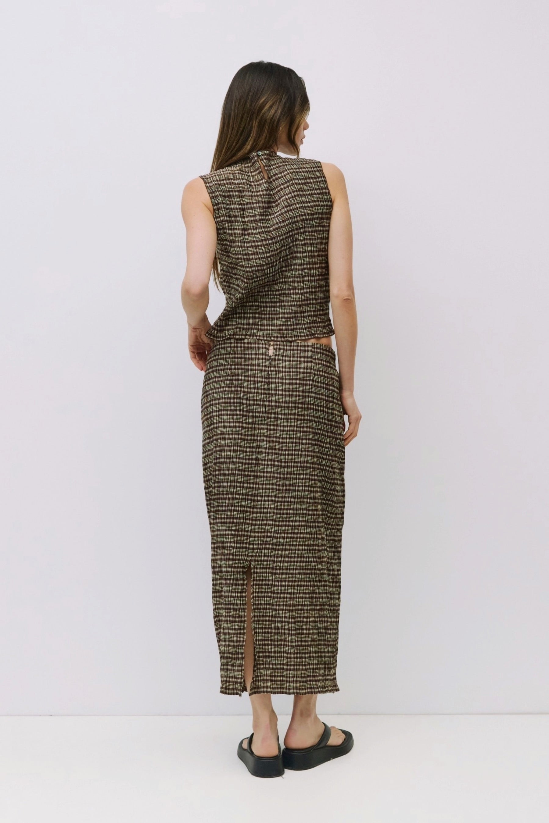 Brown Plaid Sab Skirt