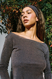 Espresso Shimmer Stretch Headband