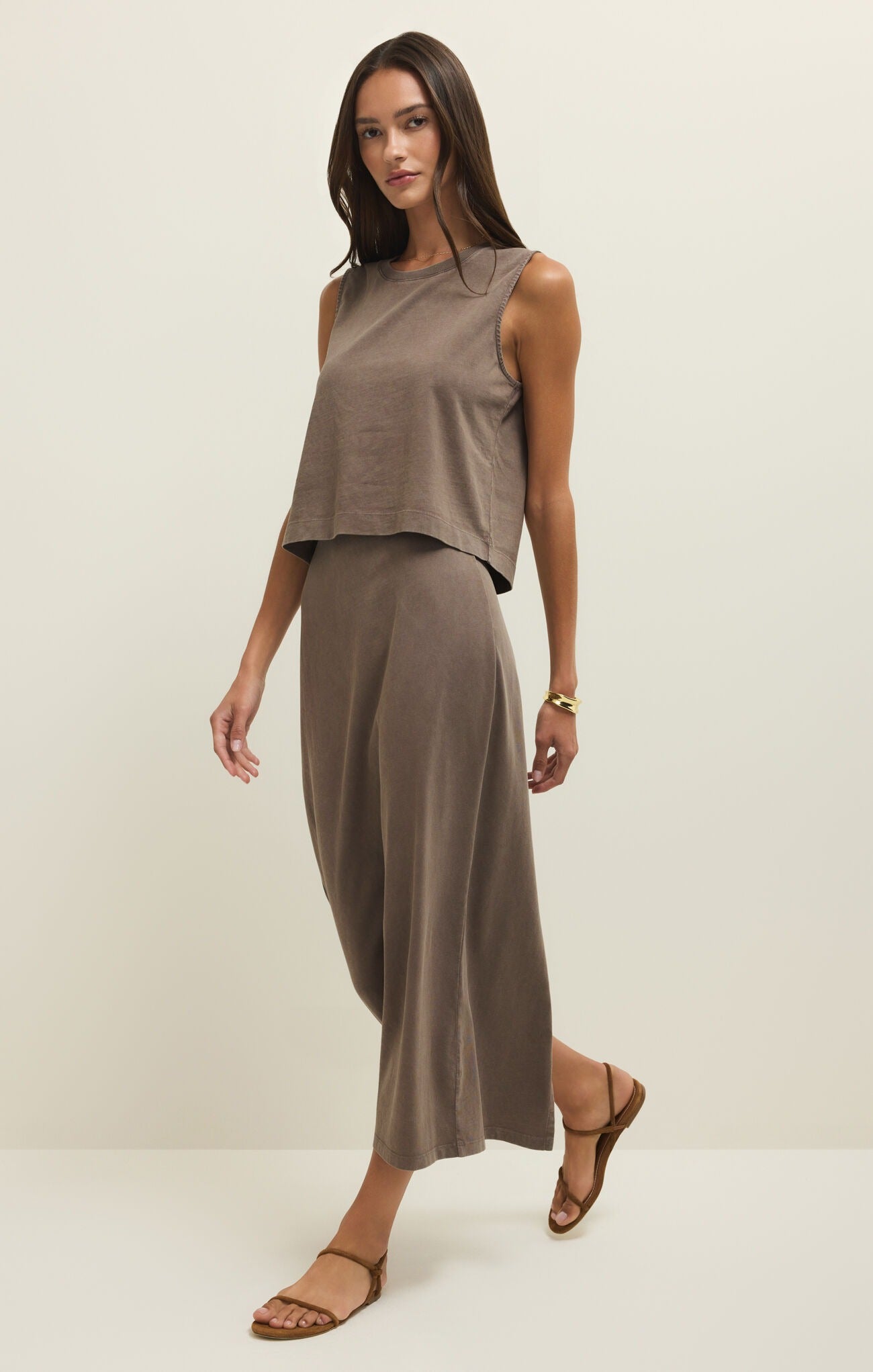 Taupe Gail Midi Skirt