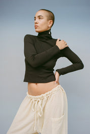 Black Bellevue Turtleneck Tee