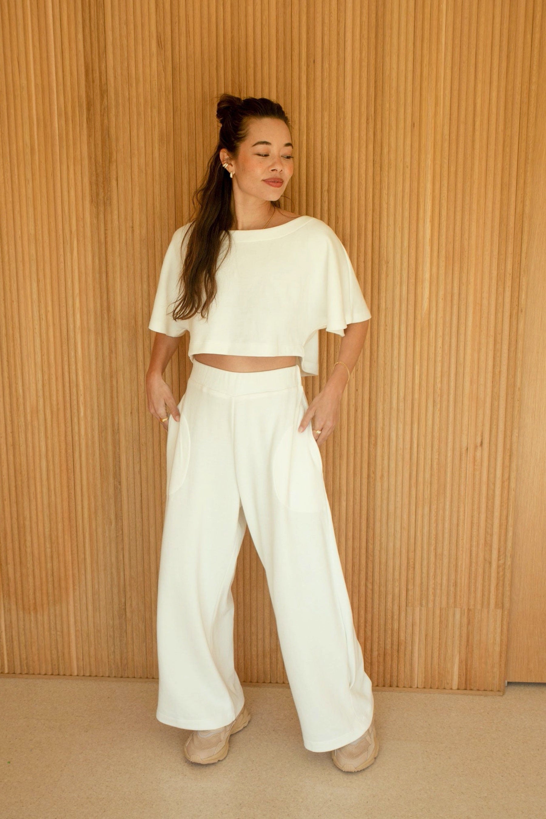 Boucle White Delilah Pant