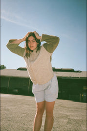 Sage + Tan Lu Zippered Jacket