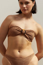 Metallic Cocoa Flora Bikini