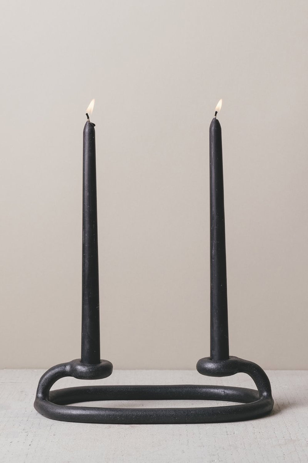 Matte Black Duo Candlestick