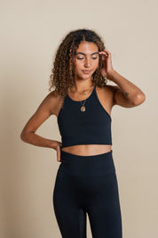 Black Luxe Colette Halter Bra