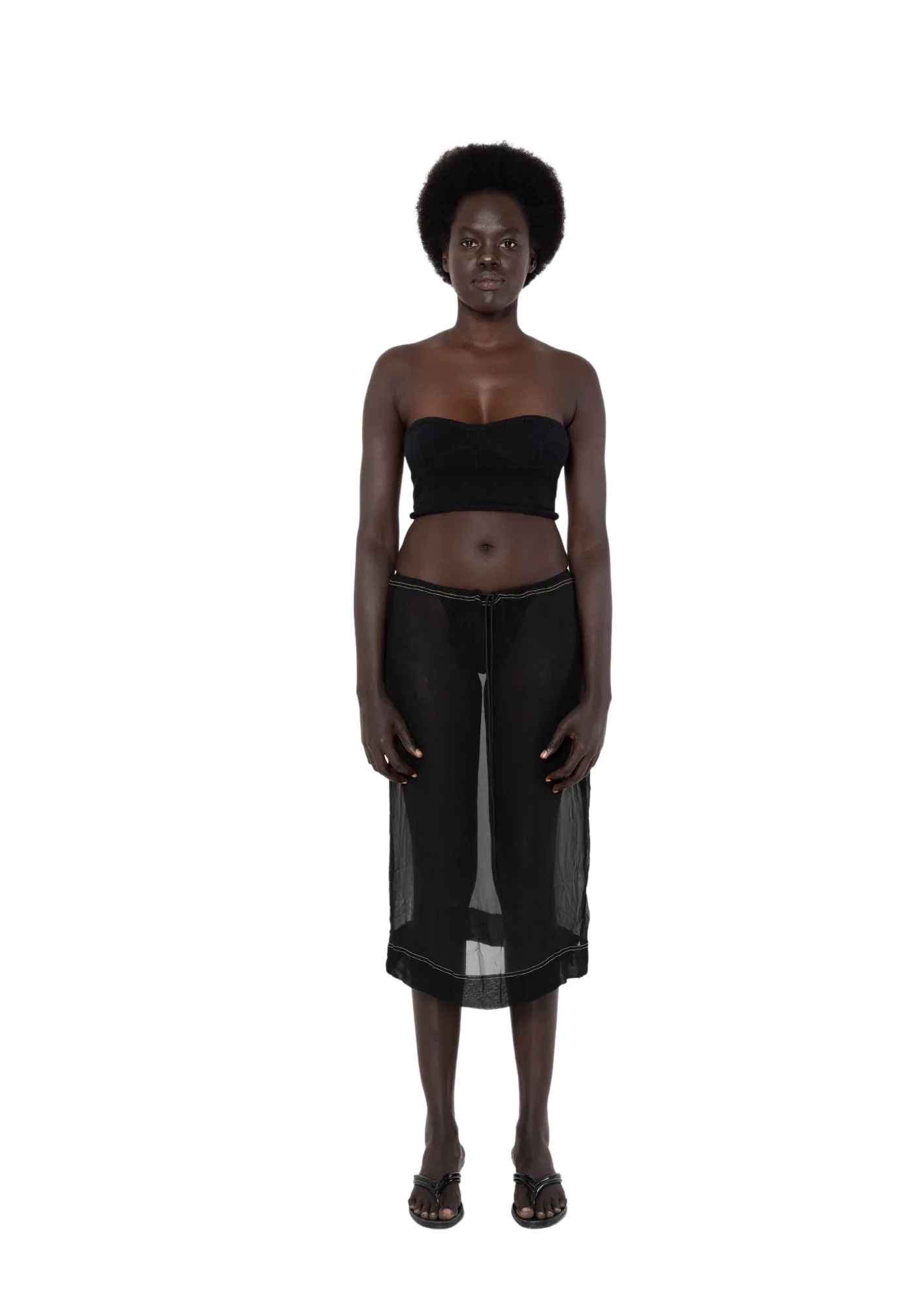 Black Myra Silk Skirt