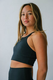 Black Luxe Colette Halter Bra
