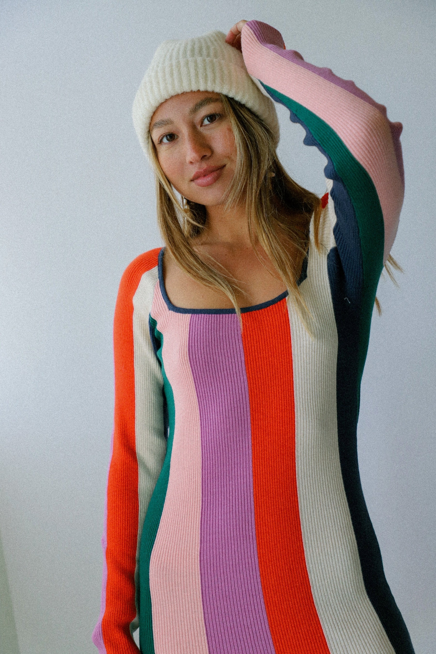 Stripe Covergirl Cherry Dress