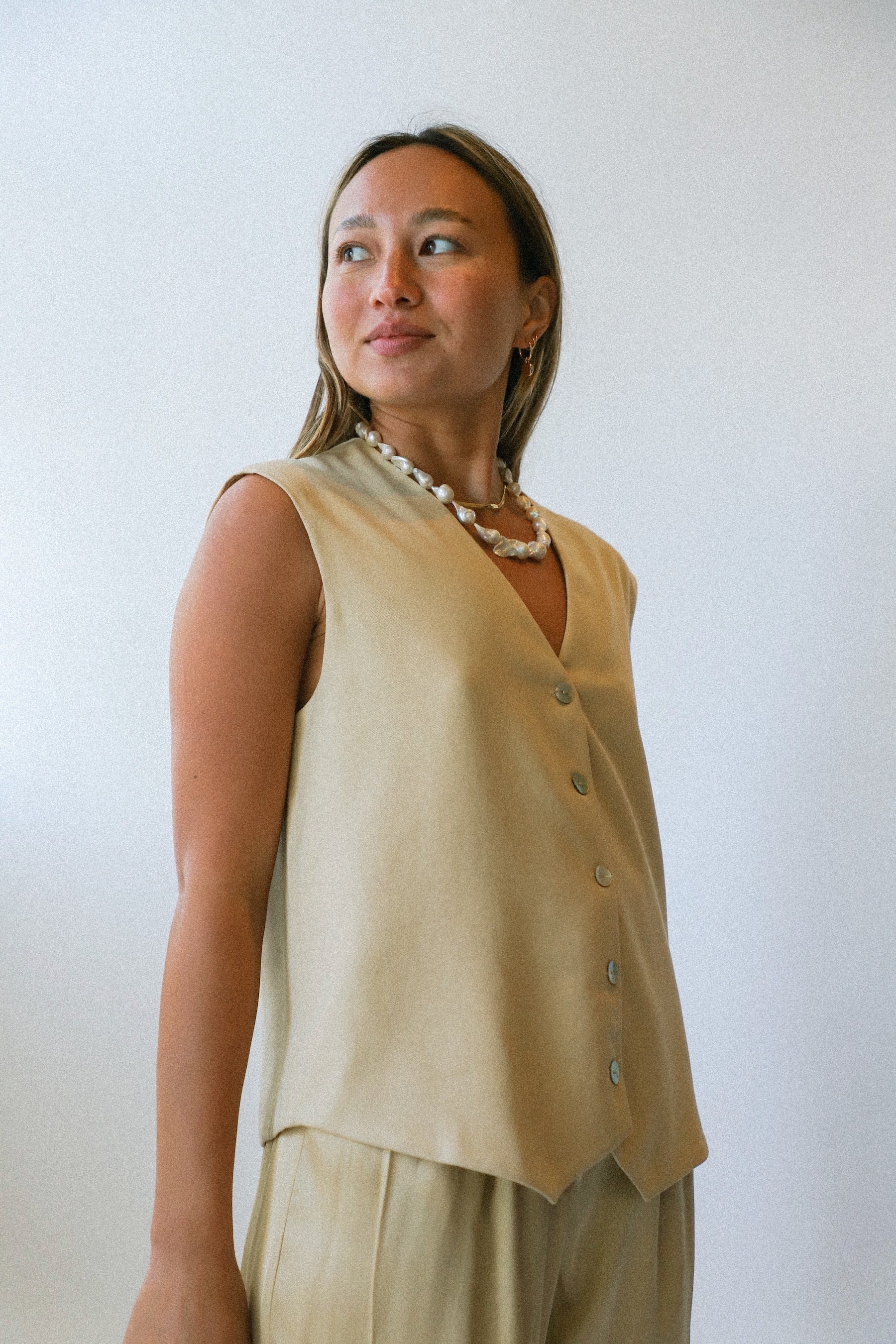 Oat Oversized Vest