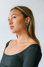 Large Silver Squiggle Earrings
