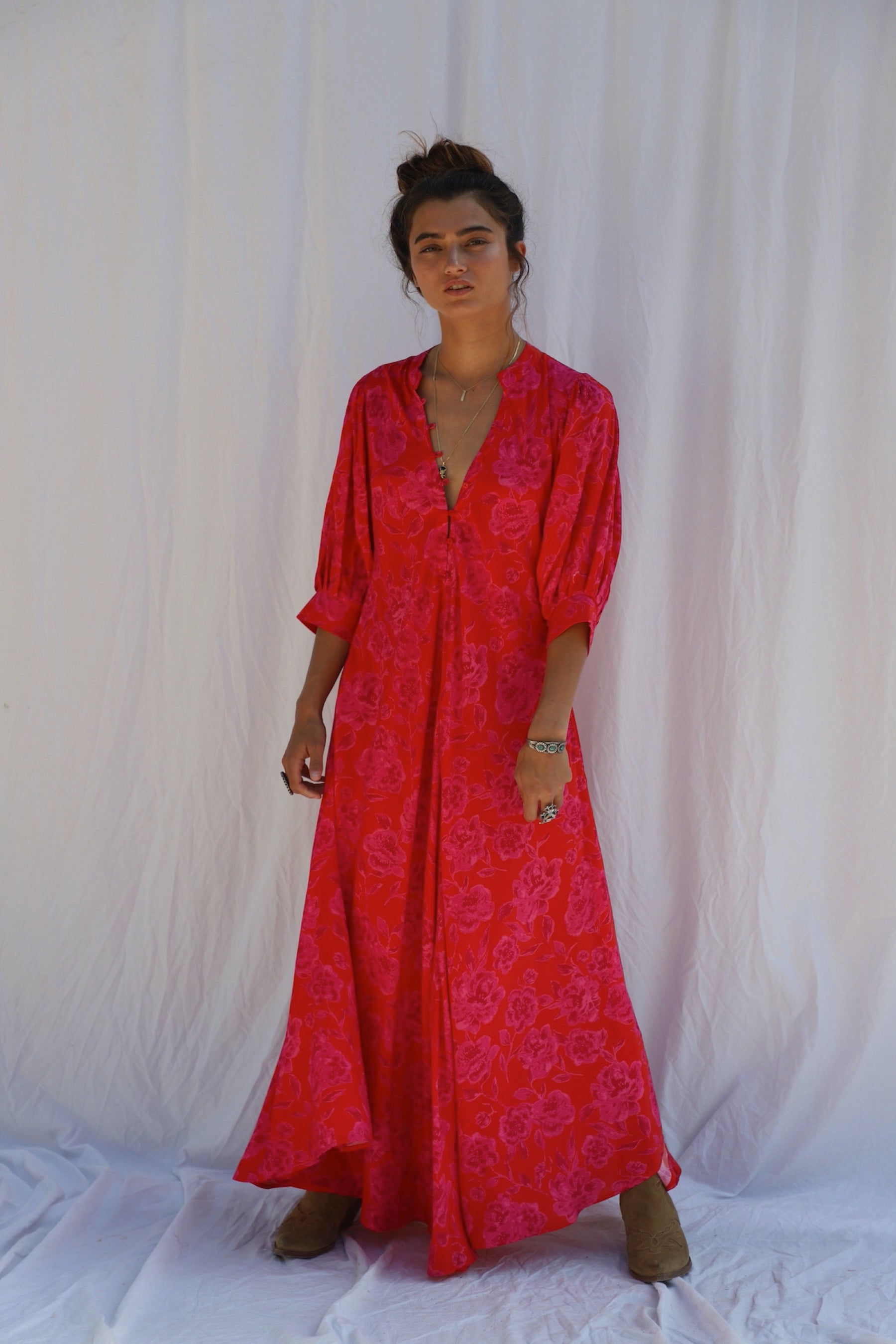 Neon Electro Floral Saloon Dress