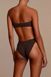 Metallic Chocolate Jean Bikini