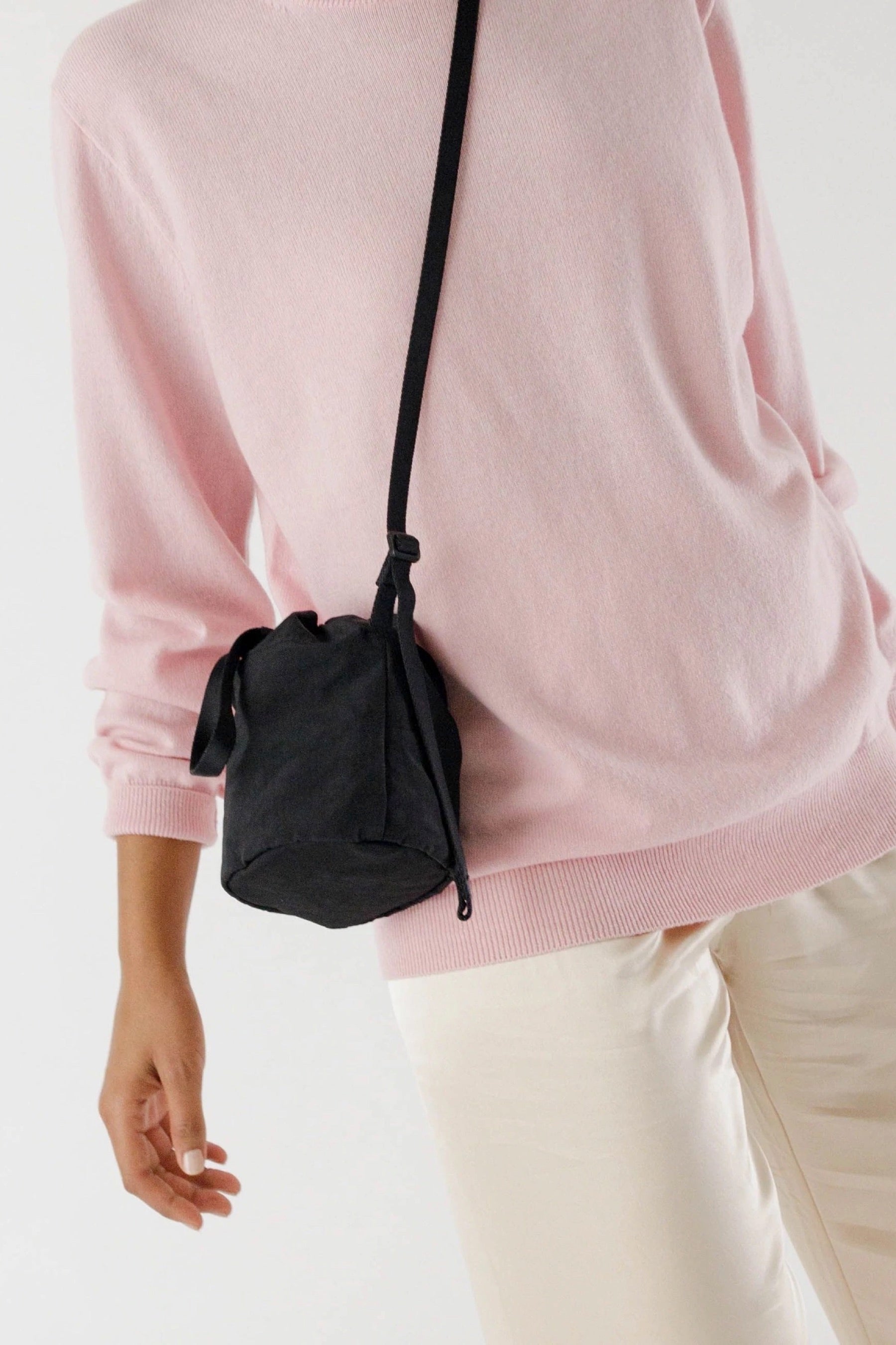 Black Mini Nylon Bucket Bag