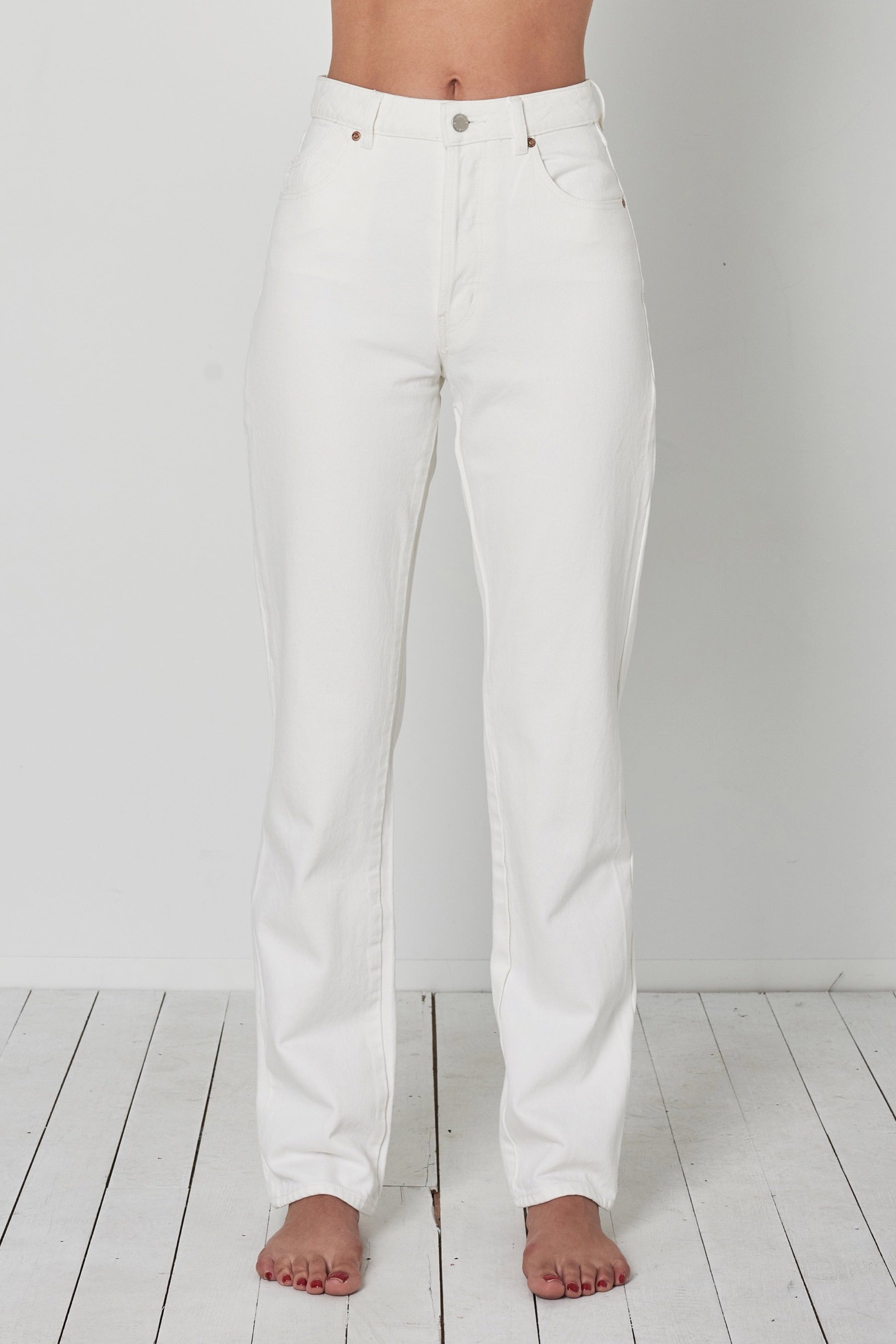 Vintage White Classic Straight Jeans