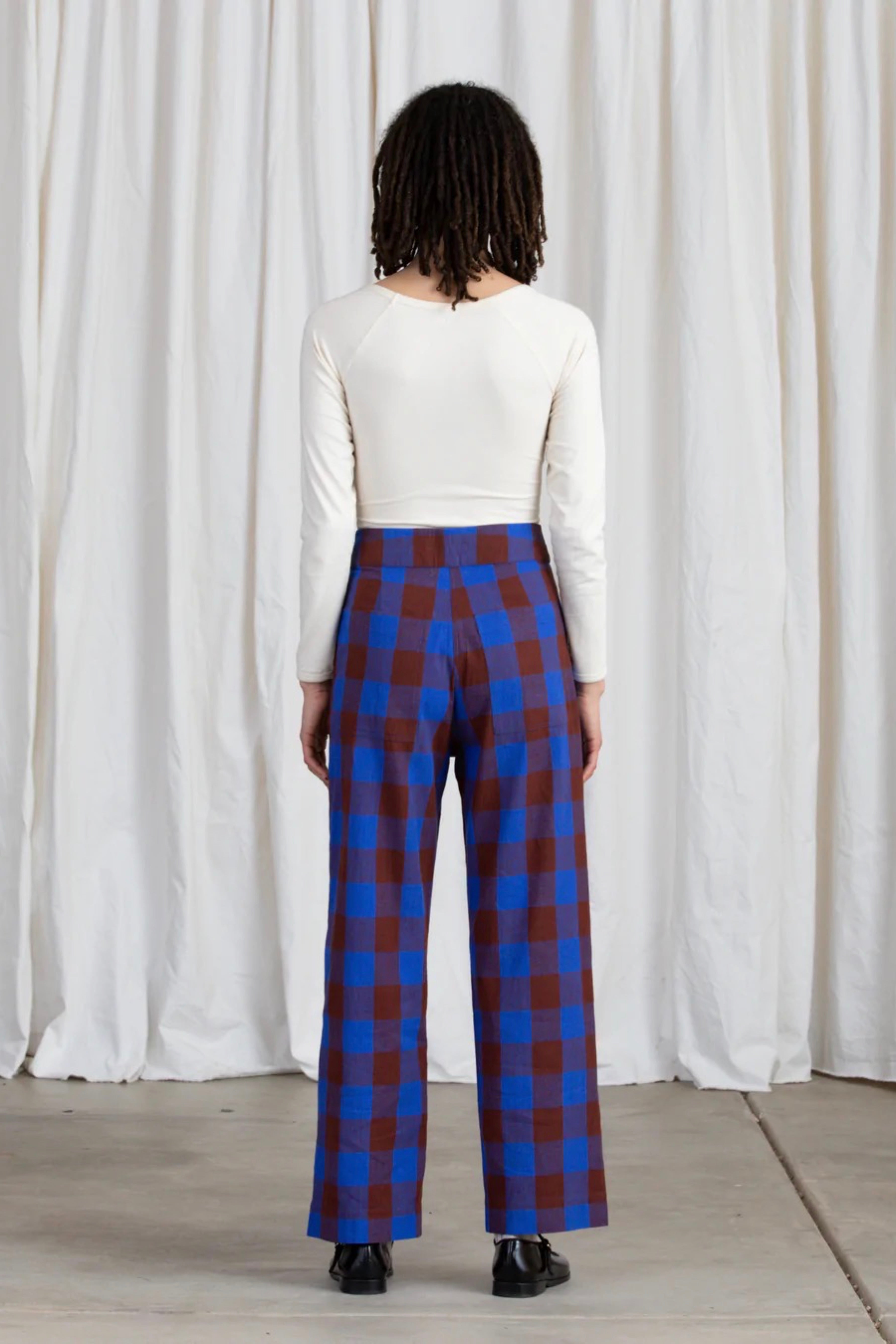 Rust + Cobalt Silk Pant