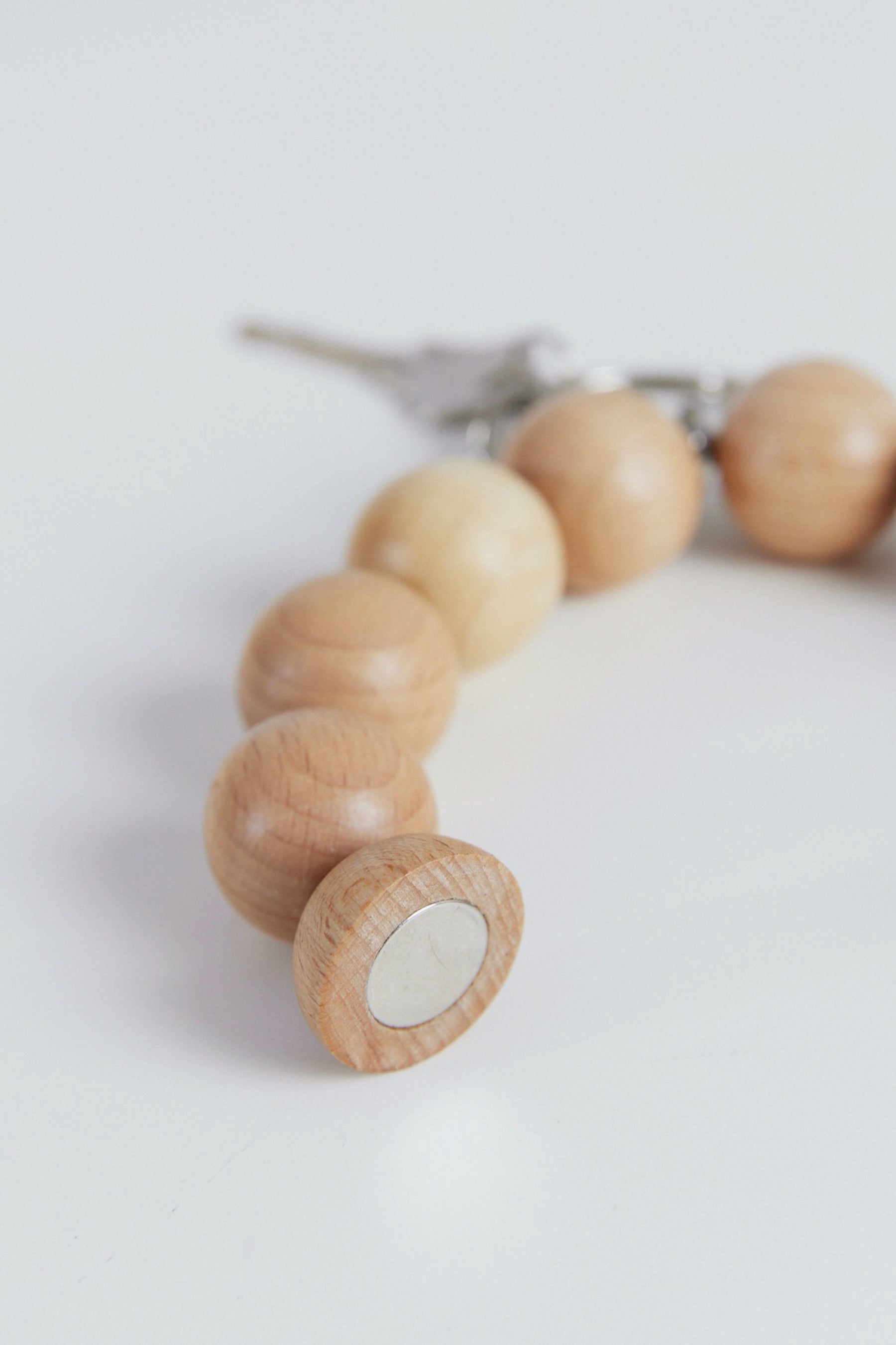 Wood Ball Keychain