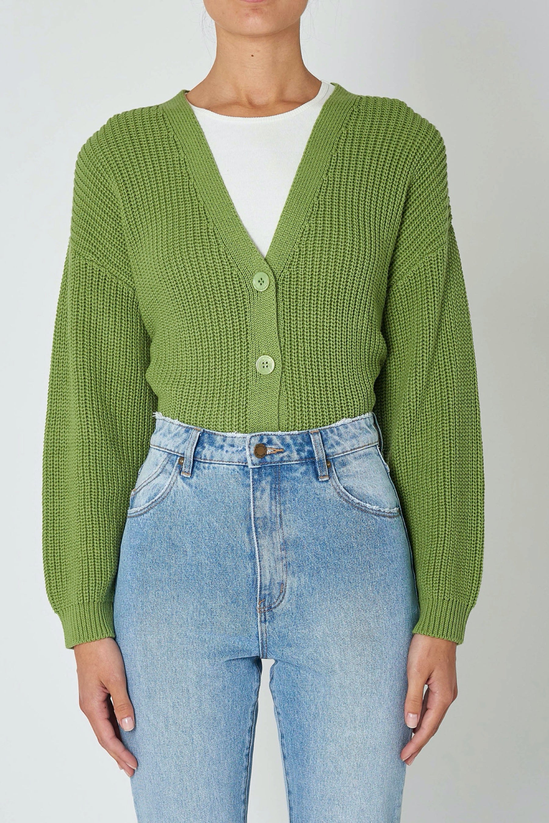Olive Green Sailor Slouch Cardigan