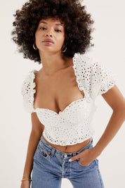 White Becca Crop Top