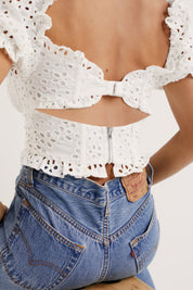 White Becca Crop Top