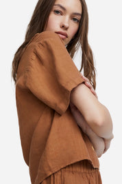 Sedona Linen Boxy Short Sleeve Shirt