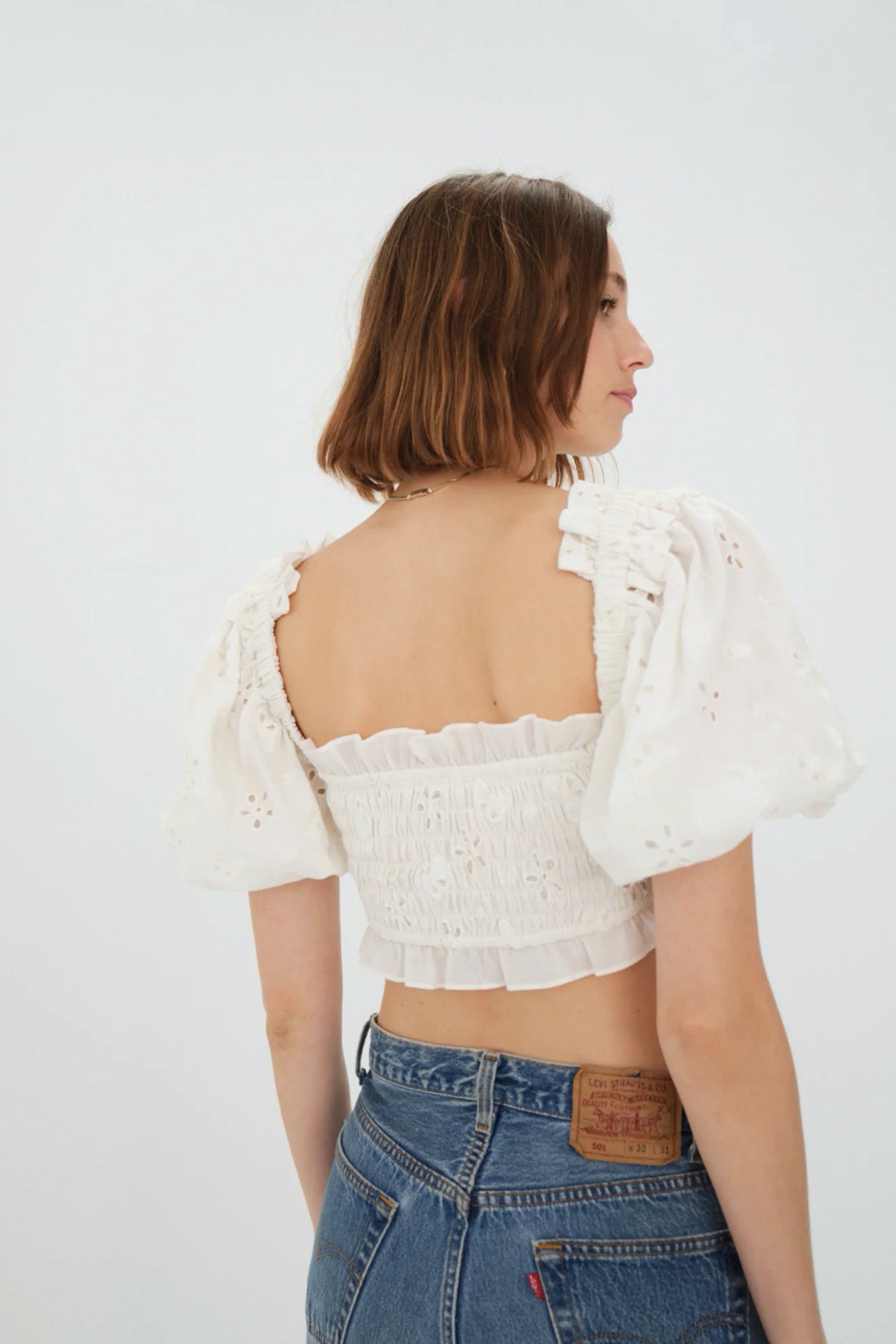 White Addison Blouse